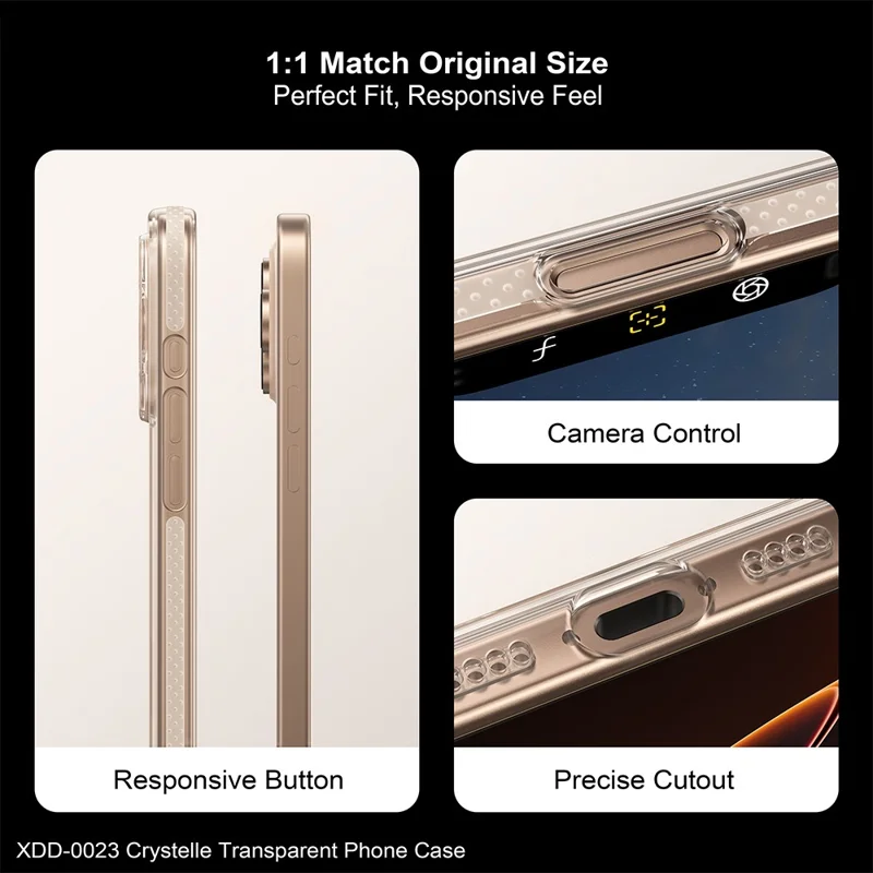 XUNDD For iPhone 16 Pro Max Clear Phone Case Anti-Scratch Hard PC Mobile Back Cover