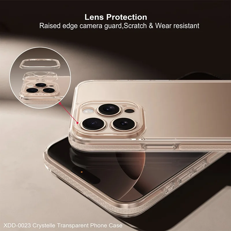 XUNDD For iPhone 16 Pro Max Clear Phone Case Anti-Scratch Hard PC Mobile Back Cover