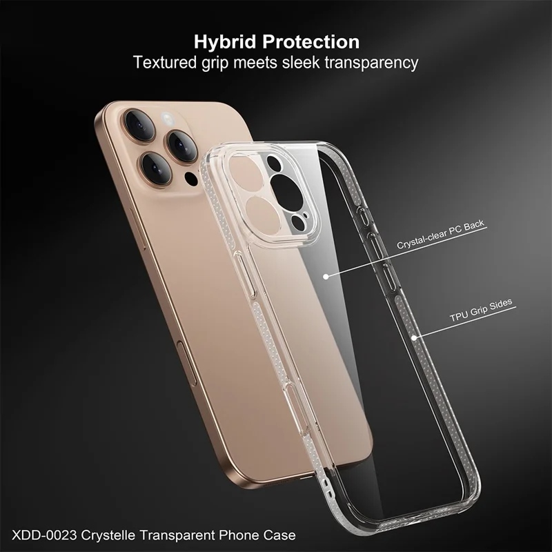 XUNDD For iPhone 16 Pro Max Clear Phone Case Anti-Scratch Hard PC Mobile Back Cover