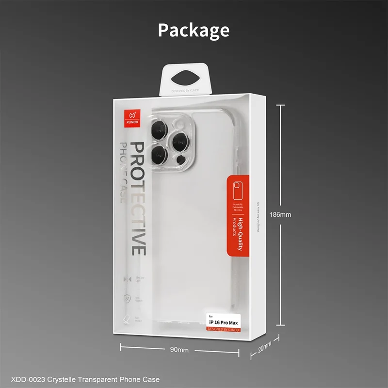 XUNDD For iPhone 16 Pro Max Clear Phone Case Anti-Scratch Hard PC Mobile Back Cover