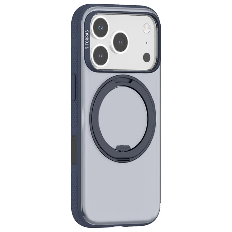 TORRAS O Fitness-Serie Hülle für iPhone 17 Pro, kompatibel mit MagSafe, TPU PC Ständer Handyhülle - Dunkelblau