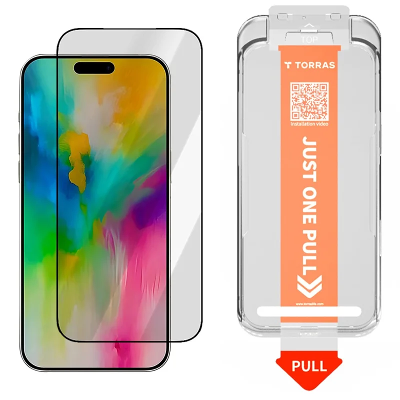 TORRAS Glassgo Per iPhone 17 Protettore Dello Schermo In Vetro Temperato Film HD Con Strumento Di Rimozione Automatica Della Polvere