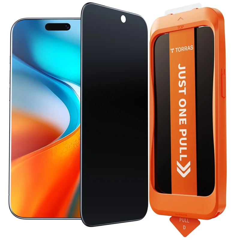 TORRAS Glassgo per iPhone 17 Pellicola Protettiva Antispionaggio con Cornice di Allineamento Automatico