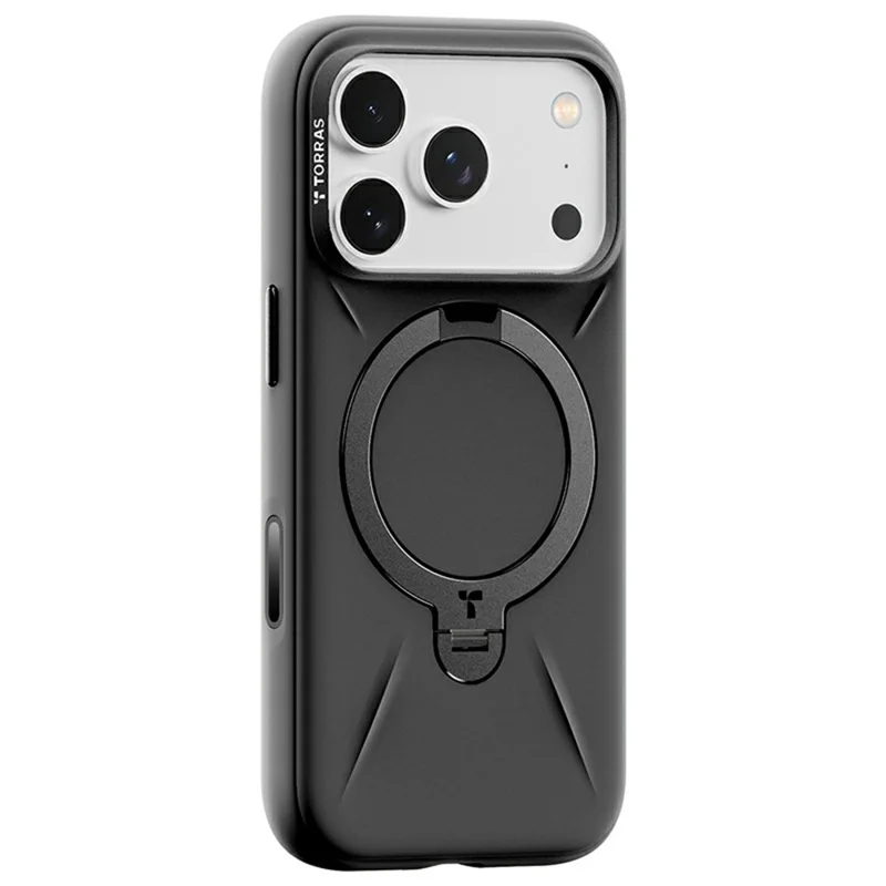 TORRAS Ostand Q Pro Series для iPhone 17 Pro: чехол со встроенной подставкой, жидкий силикон + ПК, совместимый с MagSafe - Черный