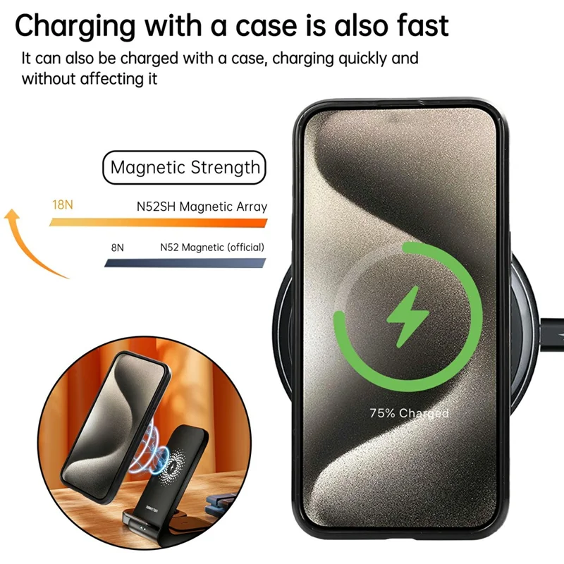 For iPhone 12 Pro Max Case Magnetic Kickstand PU Leather Coated PC + TPU Phone Cover - Black