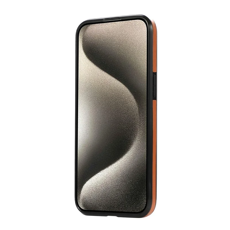 Étui pour iPhone 12 / 12 Pro avec Support Magnétique et Béquille en Cuir PU Recouvert de PC + TPU - Marron