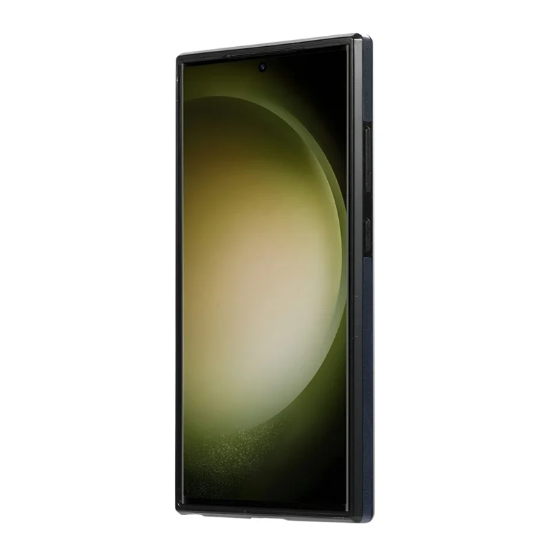 Pour Samsung Galaxy S23 Ultra Étui Magnétique Support de Béquille Revêtement en Cuir PU + Coque Téléphone en PC + TPU - Bleu
