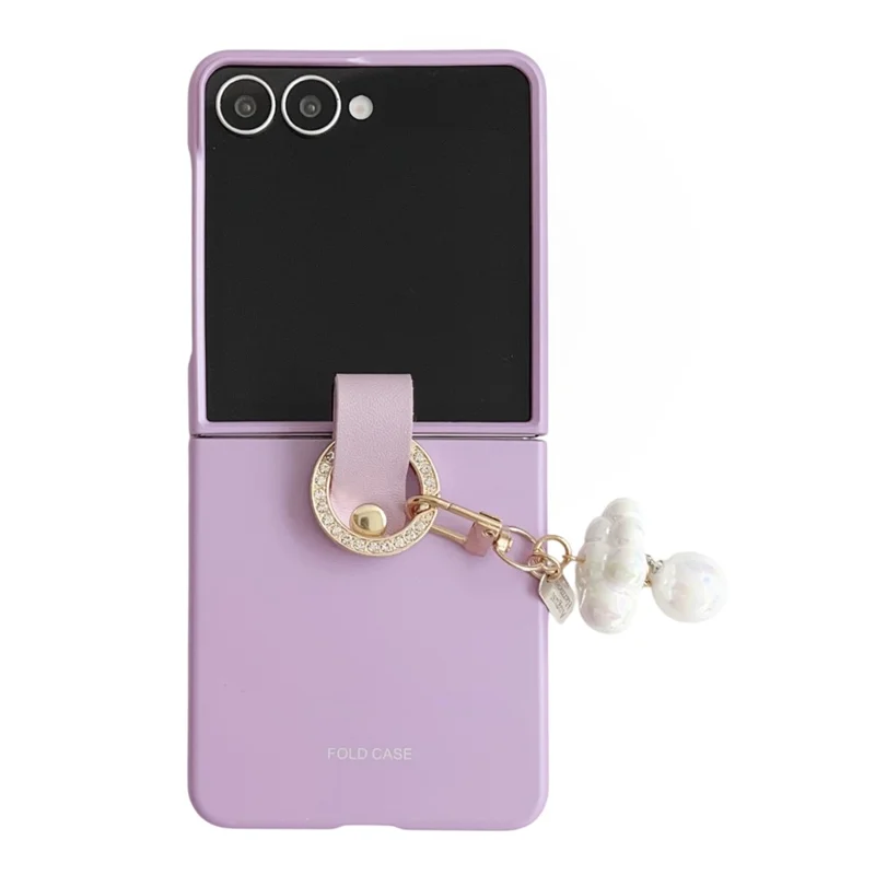 Étui pour Samsung Galaxy Z Flip7 5G Ultra Fin en PC avec Pendentif en Perle - Violet