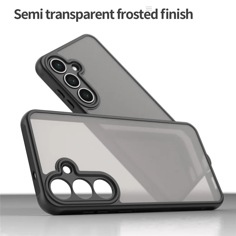Per Samsung Galaxy S25 FE Custodia a prova di caduta Airbag Opaco Traslucido PC + TPU Cover posteriore per telefono - Nero