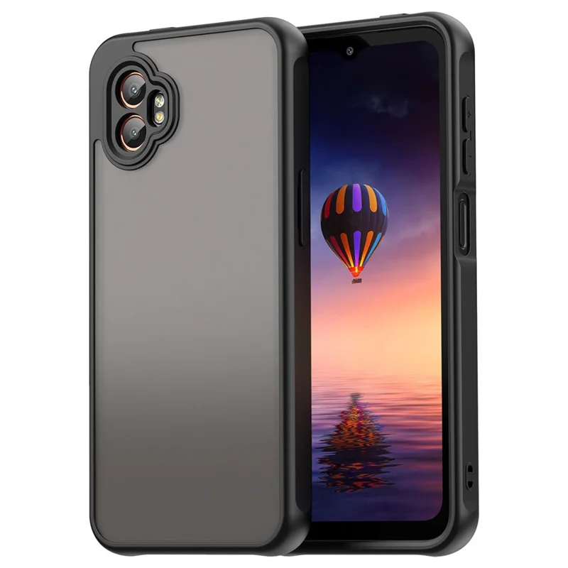Cover per Samsung Galaxy XCover7 Pro Antiurto con Airbag - Trasparente Opaco PC + TPU Custodia Posteriore per Cellulare - Nero