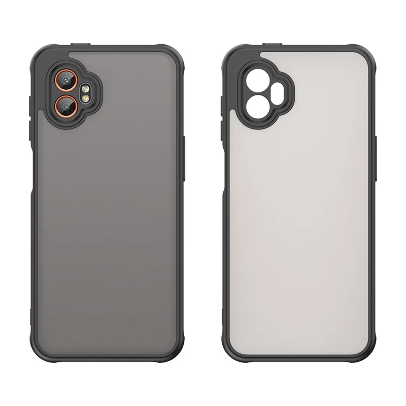 Cover per Samsung Galaxy XCover7 Pro Antiurto con Airbag - Trasparente Opaco PC + TPU Custodia Posteriore per Cellulare - Nero