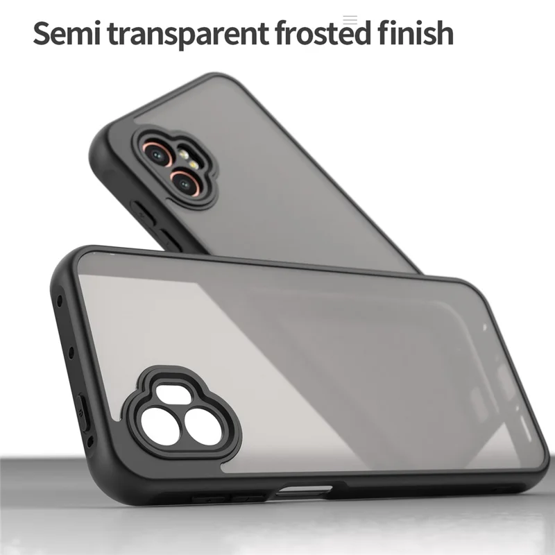 Cover per Samsung Galaxy XCover7 Pro Antiurto con Airbag - Trasparente Opaco PC + TPU Custodia Posteriore per Cellulare - Nero