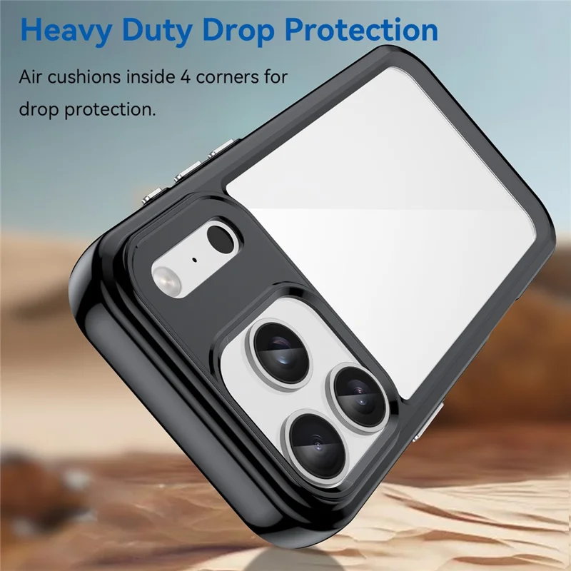 For iPhone 17 Pro Case TPU + Acrylic Protective Clear Phone Cover - Black