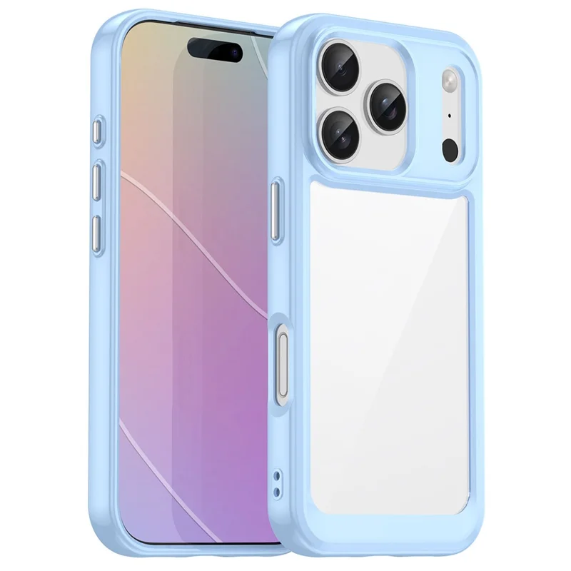 For iPhone 17 Pro Case TPU + Acrylic Protective Clear Phone Cover - Blue