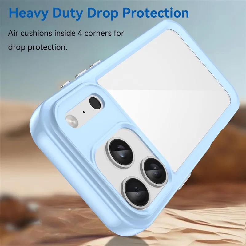 For iPhone 17 Pro Case TPU + Acrylic Protective Clear Phone Cover - Blue