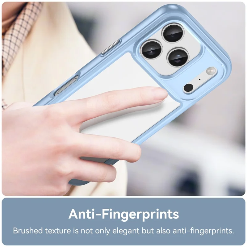 For iPhone 17 Pro Case TPU + Acrylic Protective Clear Phone Cover - Blue