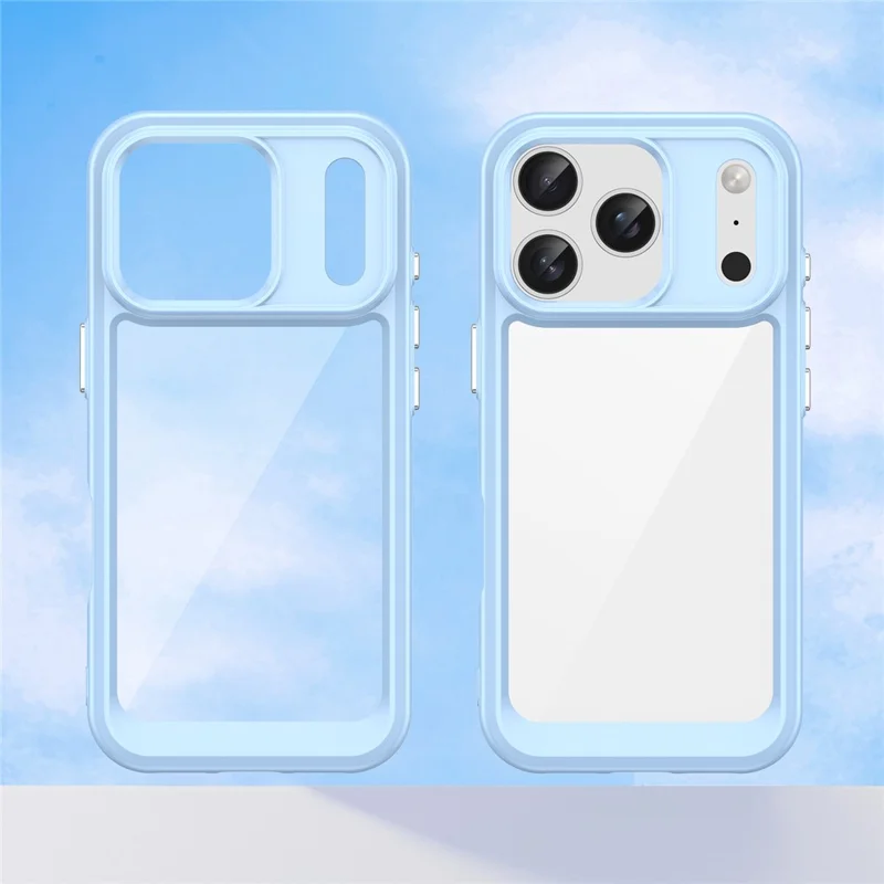 For iPhone 17 Pro Case TPU + Acrylic Protective Clear Phone Cover - Blue
