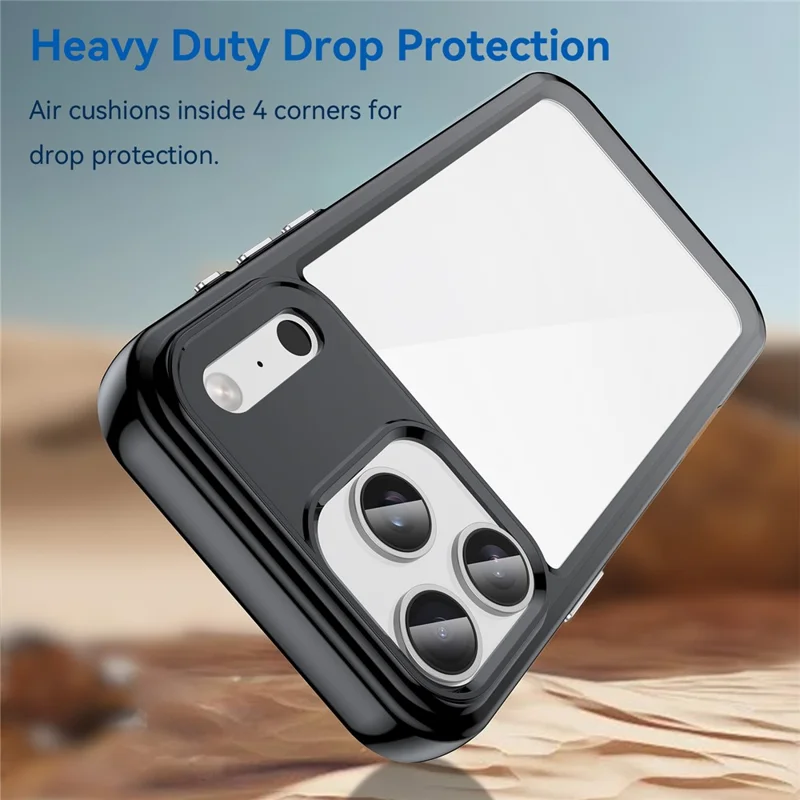 For iPhone 17 Pro Max Case TPU + Acrylic Protective Clear Phone Cover - Black