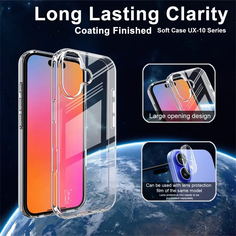 IMAK UX-10 Series For iPhone 17 Clear Phone Case Soft TPU Mobile Back Cover