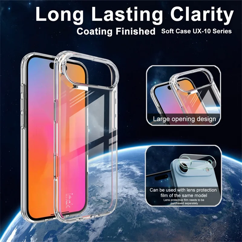 IMAK UX-10 Series For iPhone 17 Air Clear Phone Case Soft TPU Mobile Back Cover