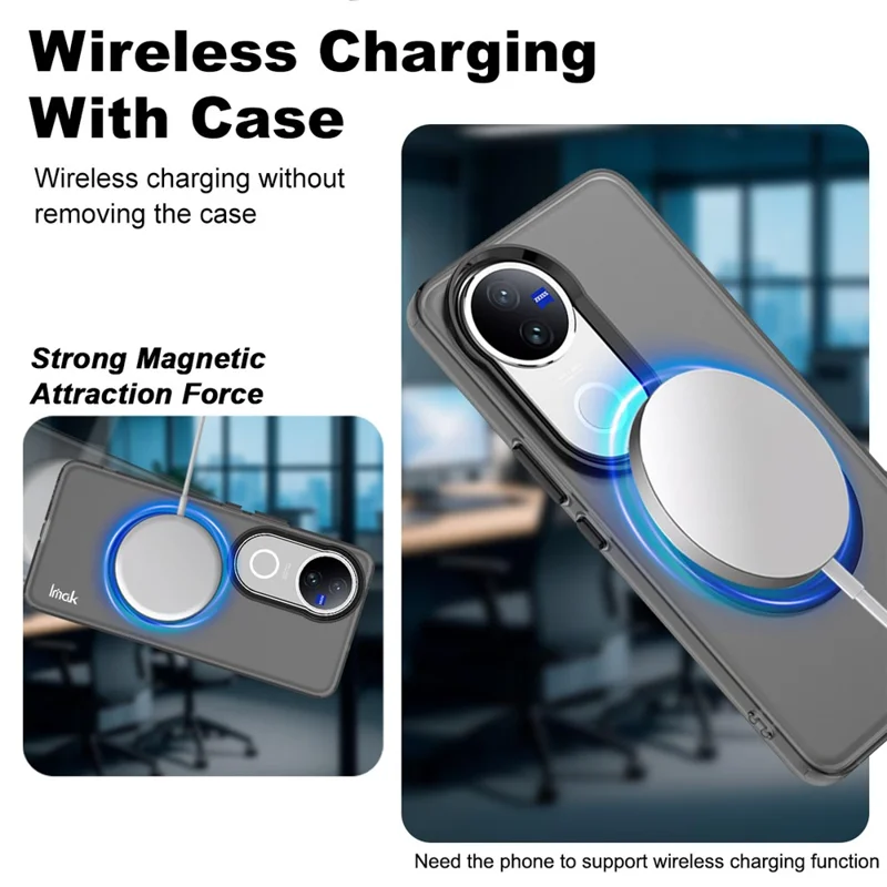 IMAK For vivo V50 5G / V50e 5G Case Compatible with MagSafe PC + TPU Protective Phone Back Cover - Black