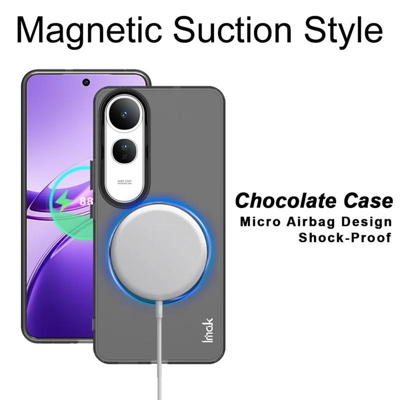 IMAK For vivo V50 Lite 5G Case Compatible with MagSafe PC + TPU Protective Phone Back Cover - Black