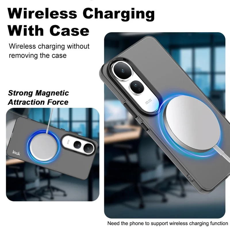 IMAK For vivo V50 Lite 5G Case Compatible with MagSafe PC + TPU Protective Phone Back Cover - Black