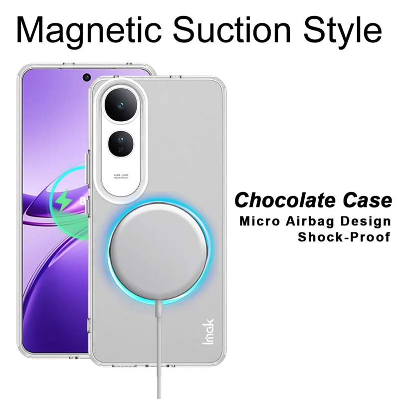 IMAK For vivo V50 Lite 5G Case Compatible with MagSafe PC + TPU Protective Phone Back Cover - White