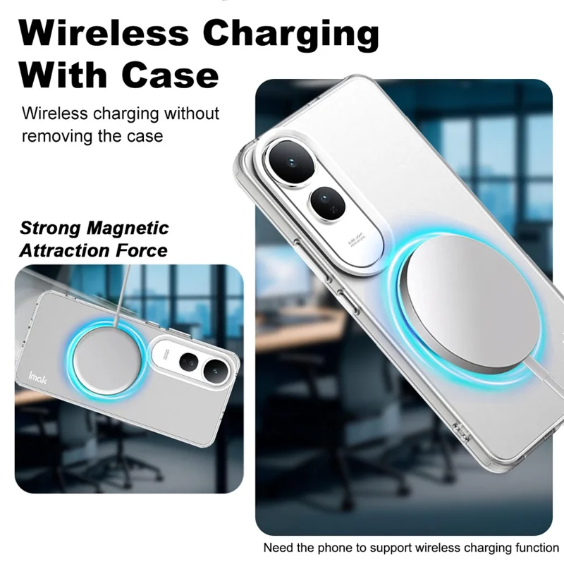 IMAK For vivo V50 Lite 5G Case Compatible with MagSafe PC + TPU Protective Phone Back Cover - White
