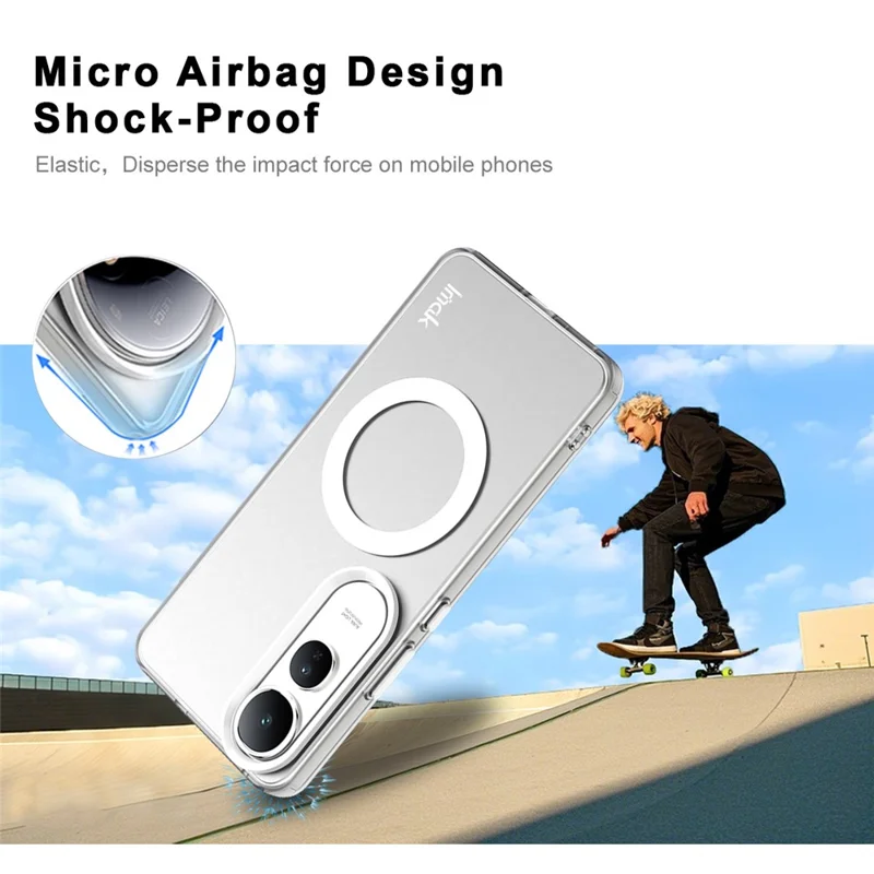 IMAK For vivo V50 Lite 5G Case Compatible with MagSafe PC + TPU Protective Phone Back Cover - White