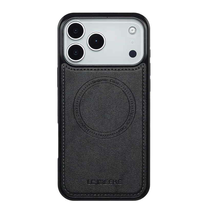 LC.IMEEKE L3 For iPhone 17 Pro Max Magnetic Case Detachable Card Holder Leather TPU Mobile Cover - Black