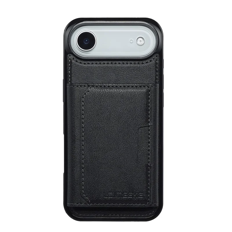 LC.IMEEKE L5 per iPhone 17 Custodia magnetica per telefono in pelle con porta carte staccabile - Nero