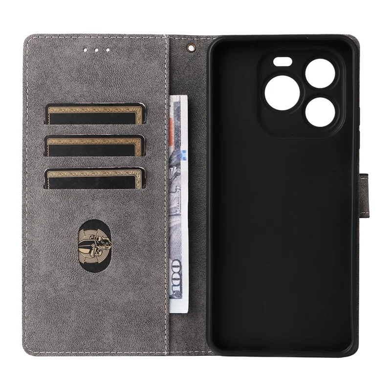 For Oukitel C65 / C65 Pro Case Wallet RFID Blocking PU Leather Phone Cover Stand with Strap - Black