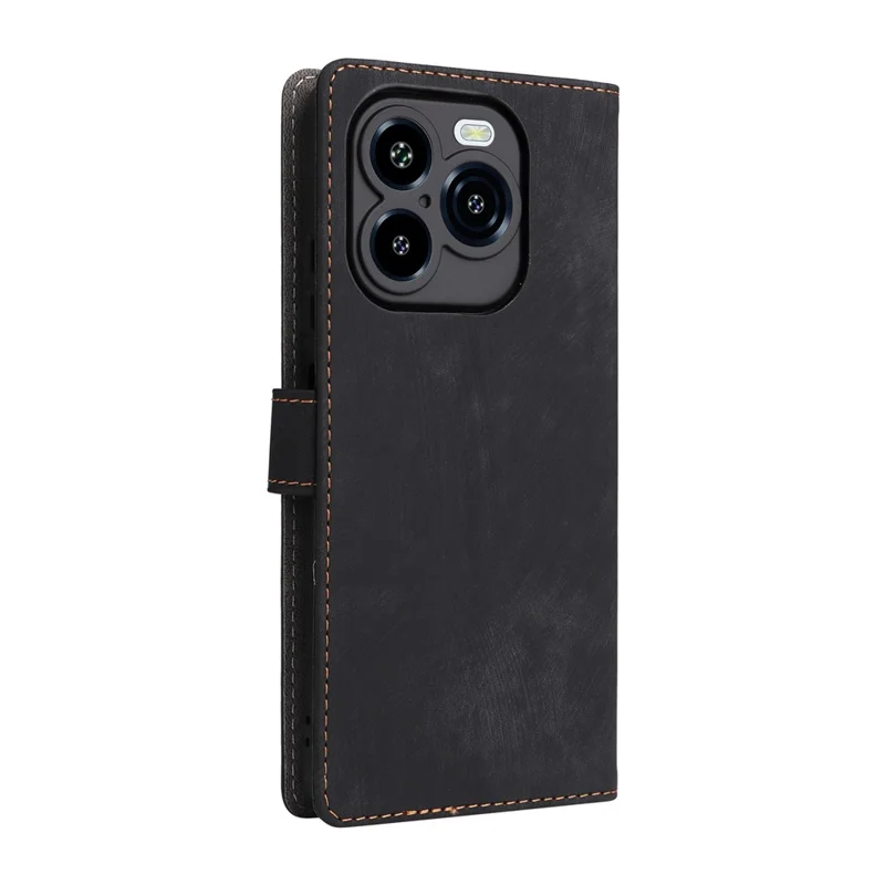 For Oukitel C65 / C65 Pro Case Wallet RFID Blocking PU Leather Phone Cover Stand with Strap - Black