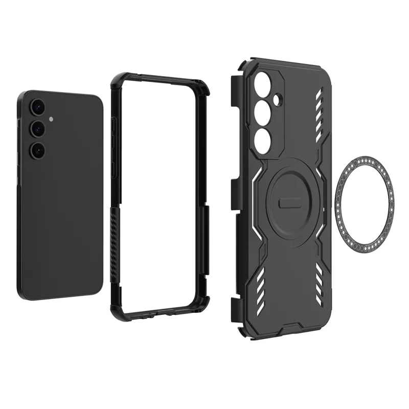 Funda Magnética para Samsung Galaxy A35 5G Diseño Mariposa Armor con Disipación de Calor PC + TPU - Negro