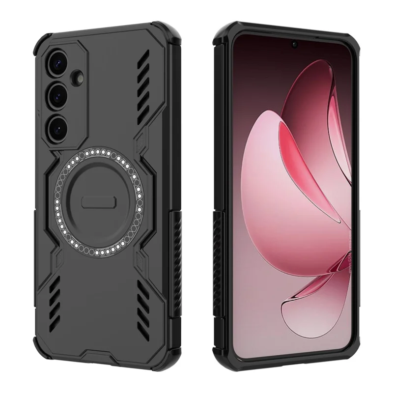 Funda Magnética para Samsung Galaxy A35 5G Diseño Mariposa Armor con Disipación de Calor PC + TPU - Negro