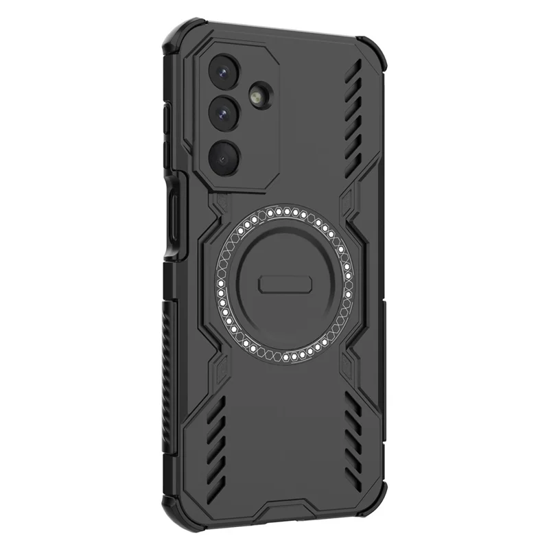 Pour Samsung Galaxy M36 5G Étui Magnétique Papillon Armure Dissipation de Chaleur PC + TPU Housse de Téléphone - Noir