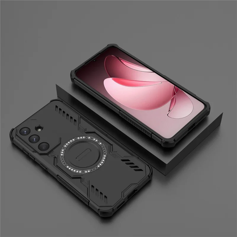 Para Samsung Galaxy S25 FE Capa Magnética Armadura Borboleta com Dissipação de Calor PC + TPU - Preto
