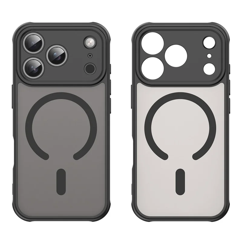 For iPhone 17 Pro Case Compatible with MagSafe Anti Drop PC + TPU Phone Cover - Black