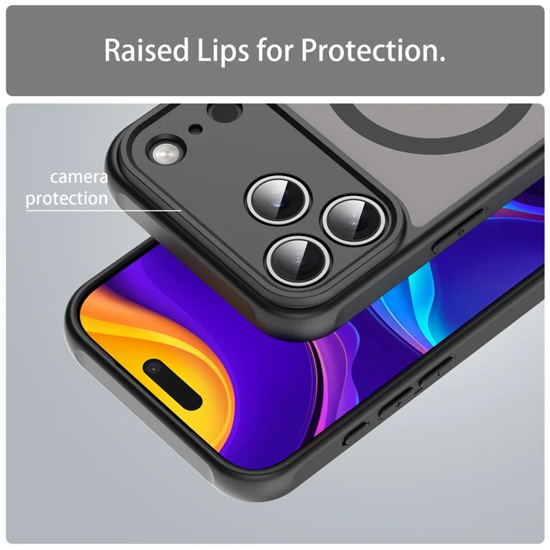 Cover per iPhone 17 Pro Max Compatibile con MagSafe Antiurto PC + TPU - Nero