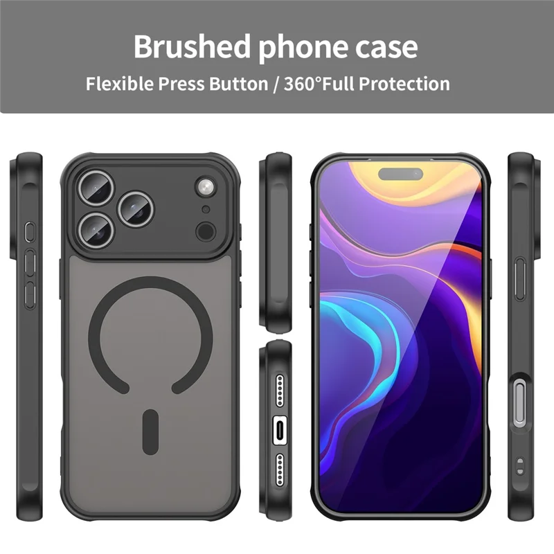 Cover per iPhone 17 Pro Max Compatibile con MagSafe Antiurto PC + TPU - Nero