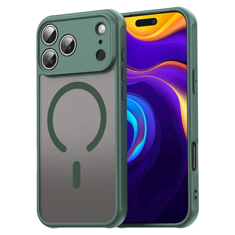 For iPhone 17 Pro Max Case Compatible with MagSafe Anti Drop PC + TPU Phone Cover - Green