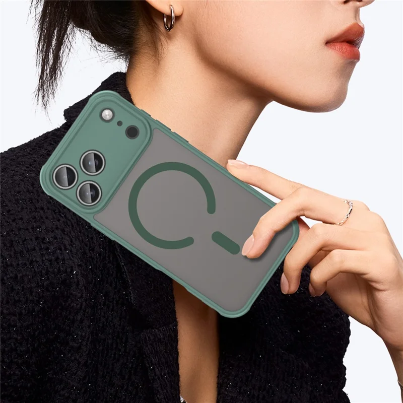 For iPhone 17 Pro Max Case Compatible with MagSafe Anti Drop PC + TPU Phone Cover - Green