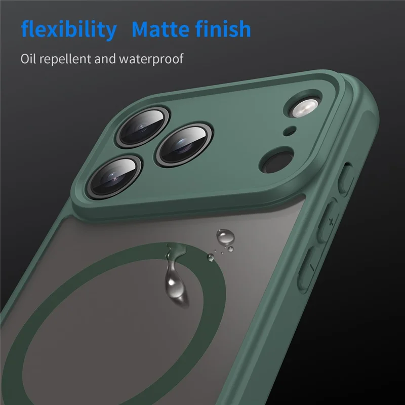 For iPhone 17 Pro Max Case Compatible with MagSafe Anti Drop PC + TPU Phone Cover - Green