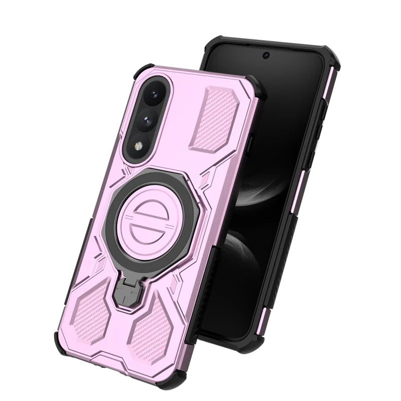 Für OnePlus Ace 5 Ultra 5G / Nord 5 5G Magnetische Hülle mit drehbarem Metallständer PC + TPU Handyhülle - Pink