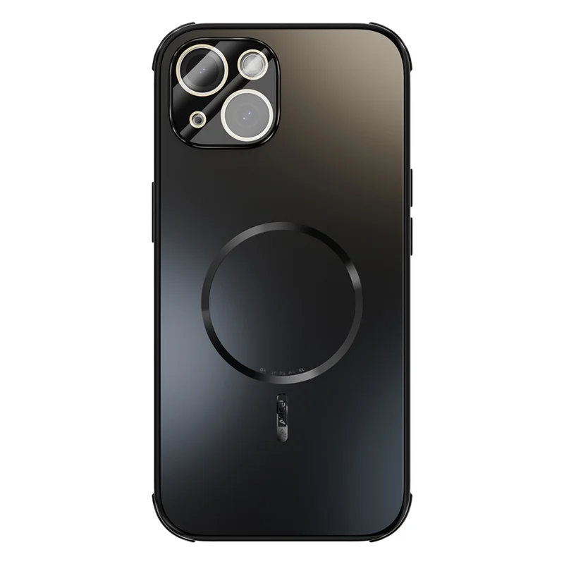 ABEEL For iPhone 14 Magnetic Case TPU PC Cooling Matte Phone Back Cover with Lens Film - Black