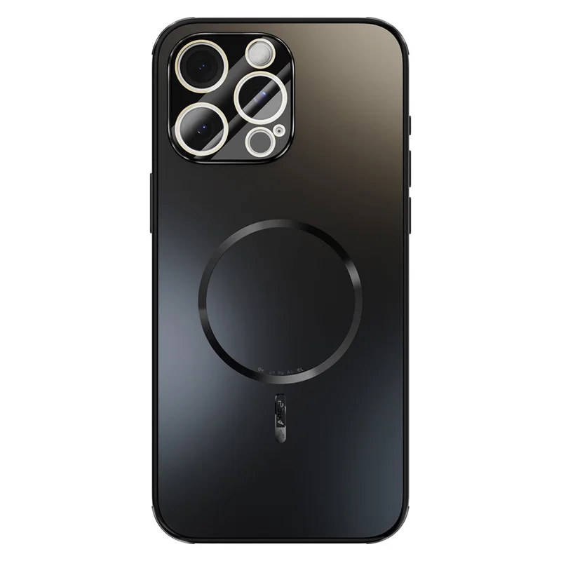 ABEEL For iPhone 15 Pro Max Magnetic Case TPU PC Cooling Matte Phone Back Cover with Lens Film - Black