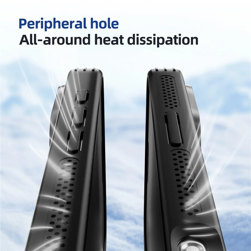 ABEEL For iPhone 15 Pro Max Magnetic Case TPU PC Cooling Matte Phone Back Cover with Lens Film - Black
