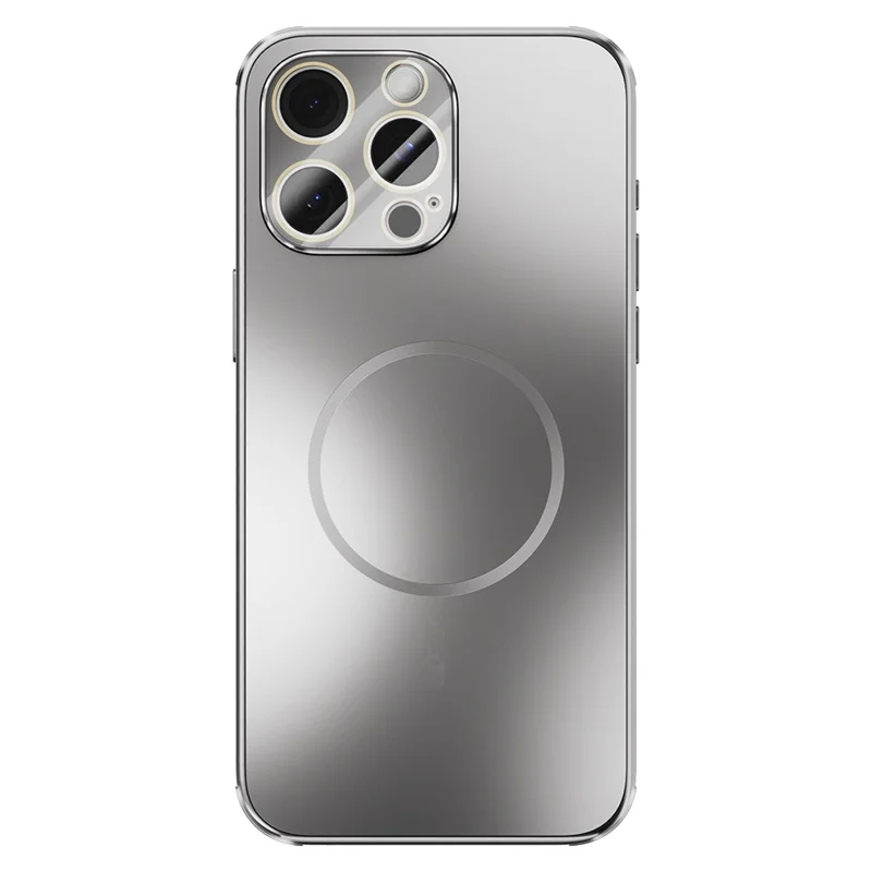 ABEEL For iPhone 15 Pro Max Case Compatible with MagSafe TPU PC Cooling Matte Phone Back Cover with Lens Film - Titanium Grey