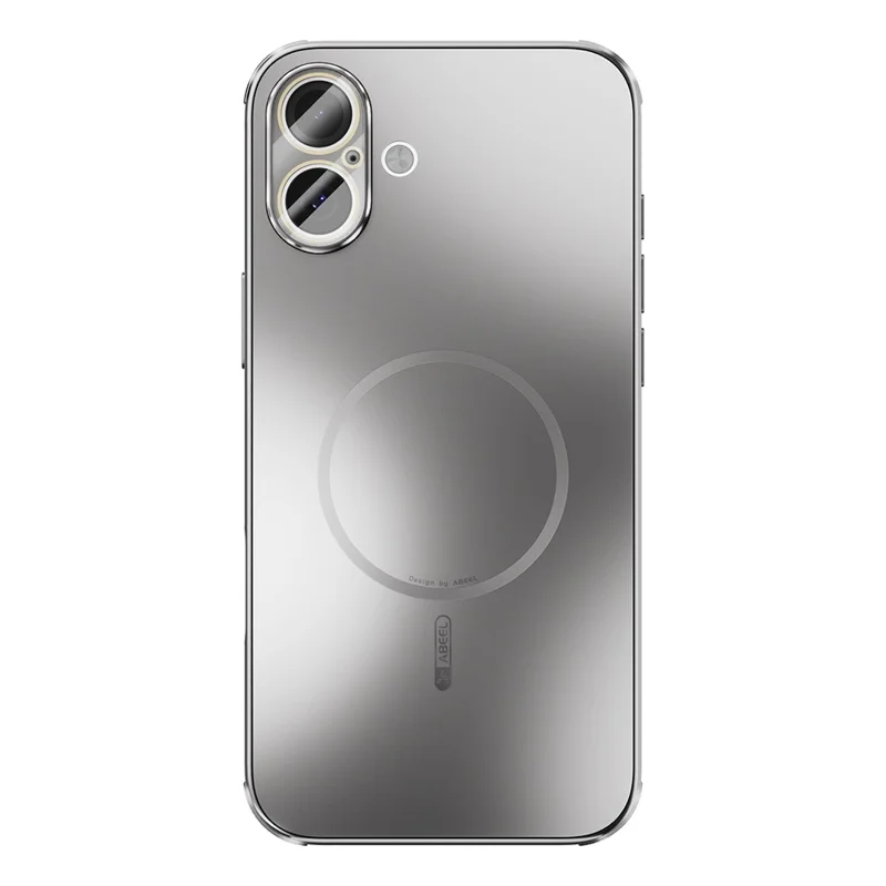 ABEEL For iPhone 16 Magnetic Case TPU PC Cooling Matte Phone Back Cover with Lens Film - Titanium Grey